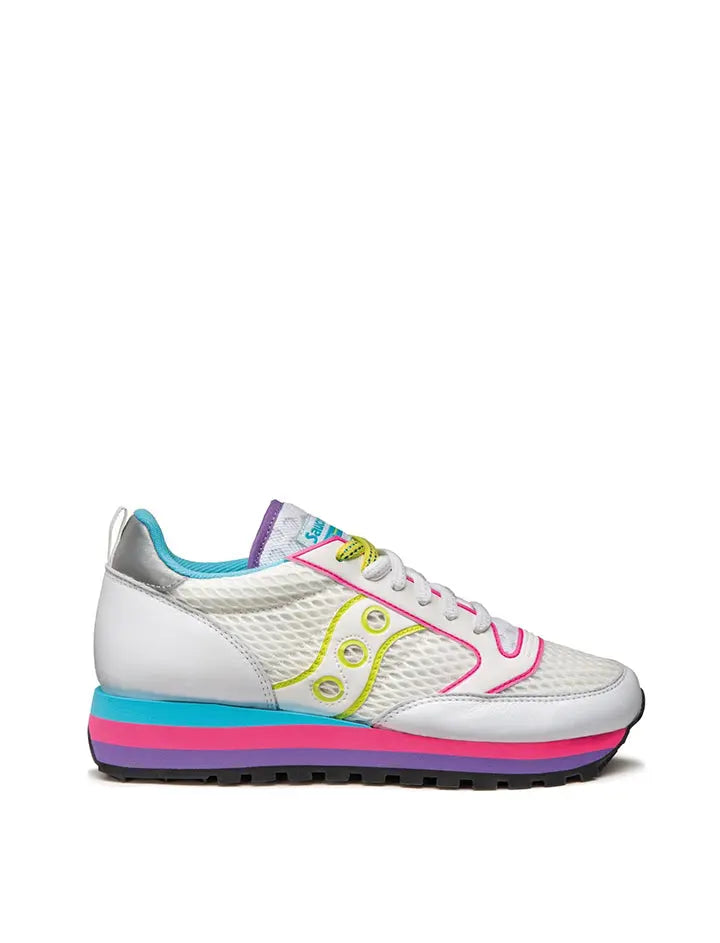 Saucony Womens Jazz Triple Trainer White / Neon