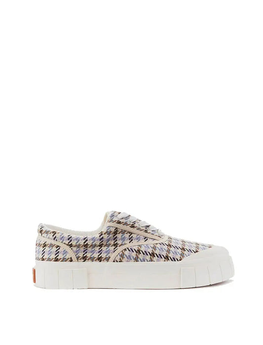Good News Womens Opal Check Trainer Beige / Blue