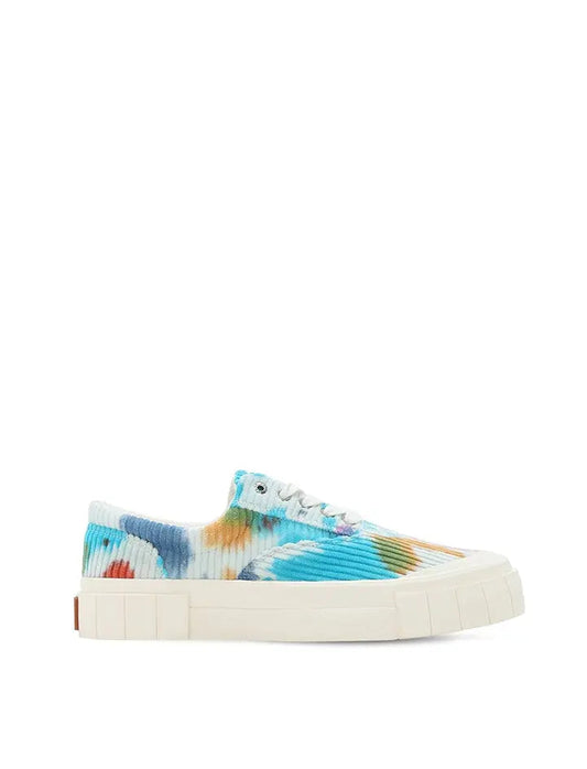 Good News Womens Opal Tie Dye Corduroy Trainer Navy / Brown